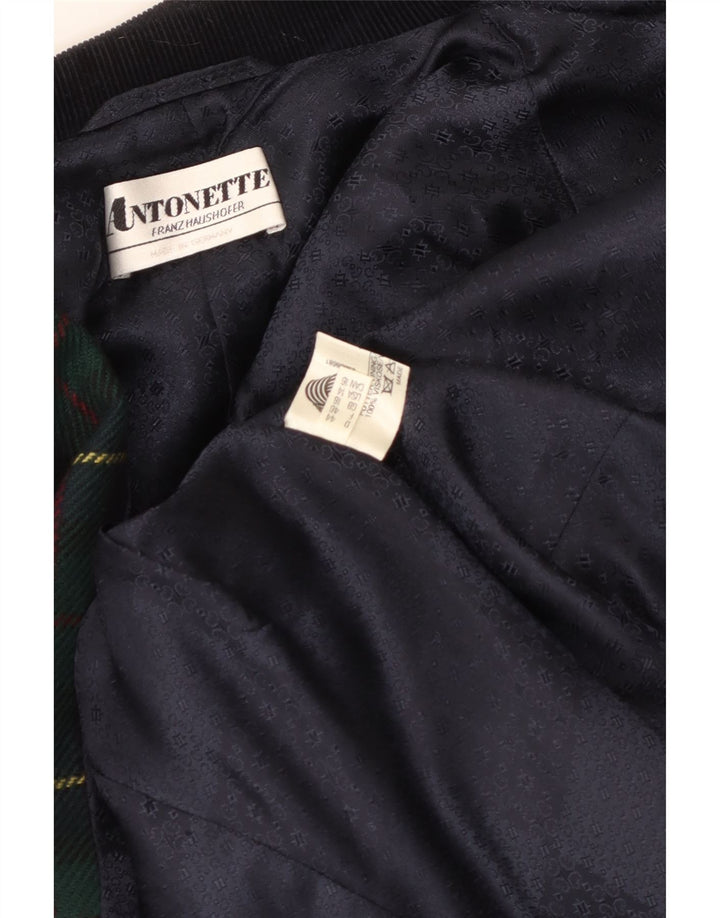 Antonette Chaqueta Blazer de 4 Botones para Mujer UK 40 XL Viscosa a Cuadros Verde