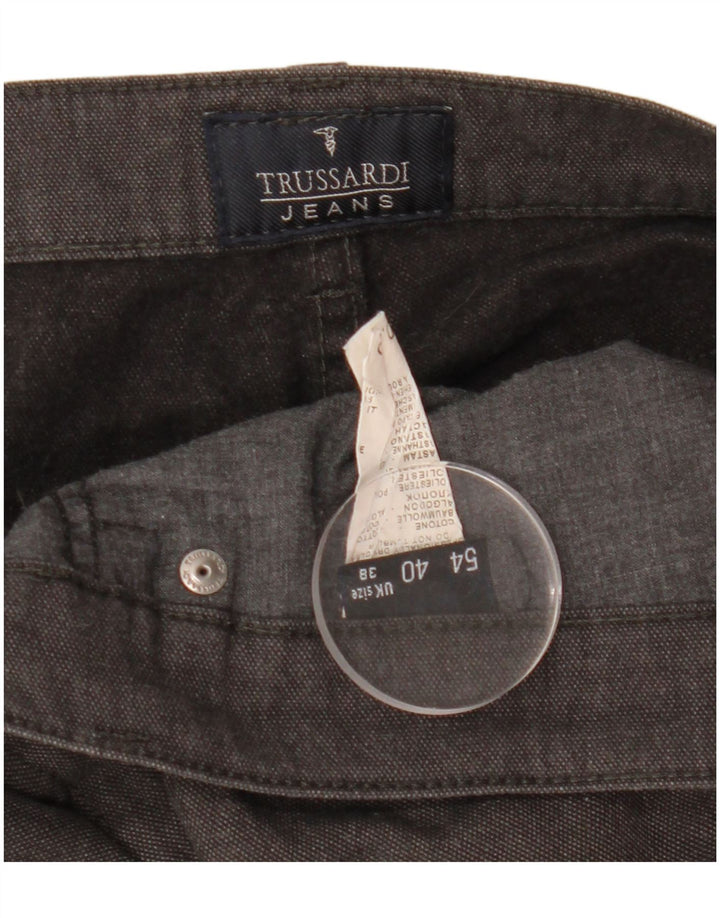 Pantalones Casuales Recto Hombre Trussardi W38 L31 Algodón Gris