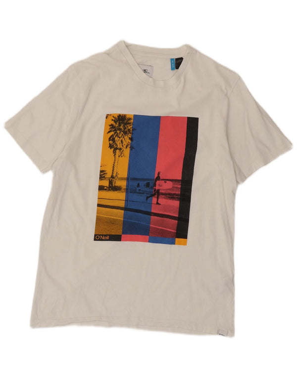 O'Neill Camiseta gráfica de ajuste regular para hombre Top grande de algodón blanco