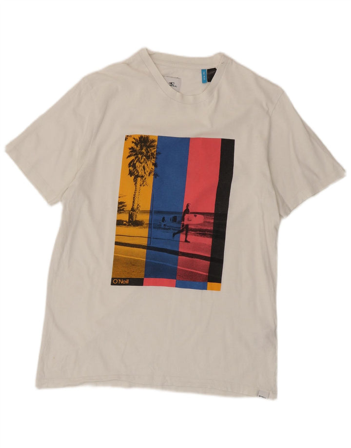 O'Neill Camiseta gráfica de ajuste regular para hombre Top grande de algodón blanco