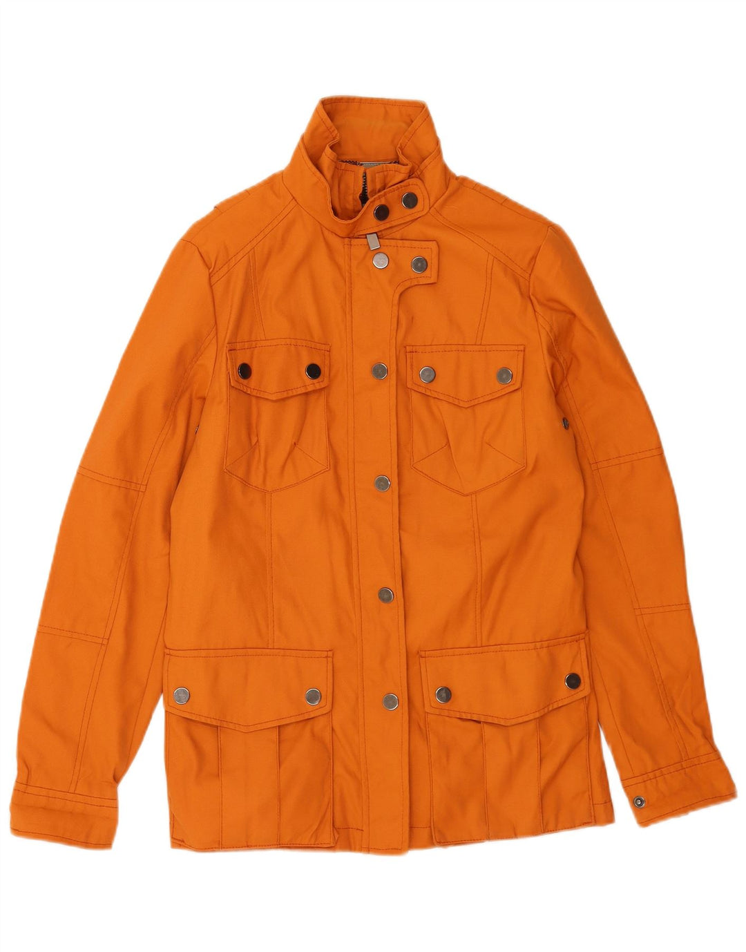 Zara Mujer Chaqueta Utilitaria UK 44 Mediana Naranja Nylon