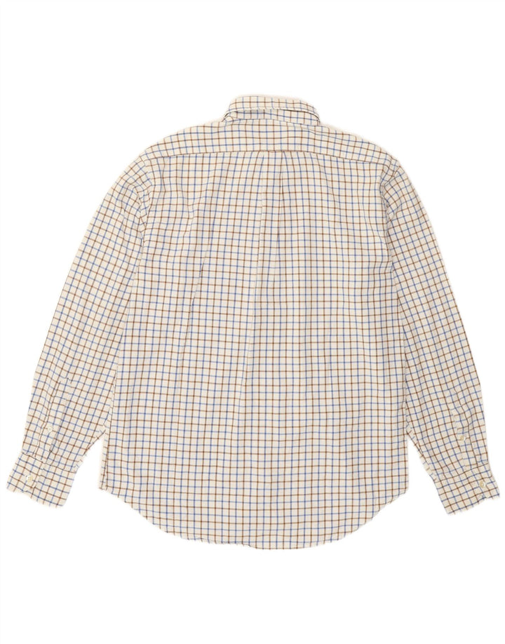 Boggi Milano Camisa Grande De Algodón A Cuadros Blancos | Hombre