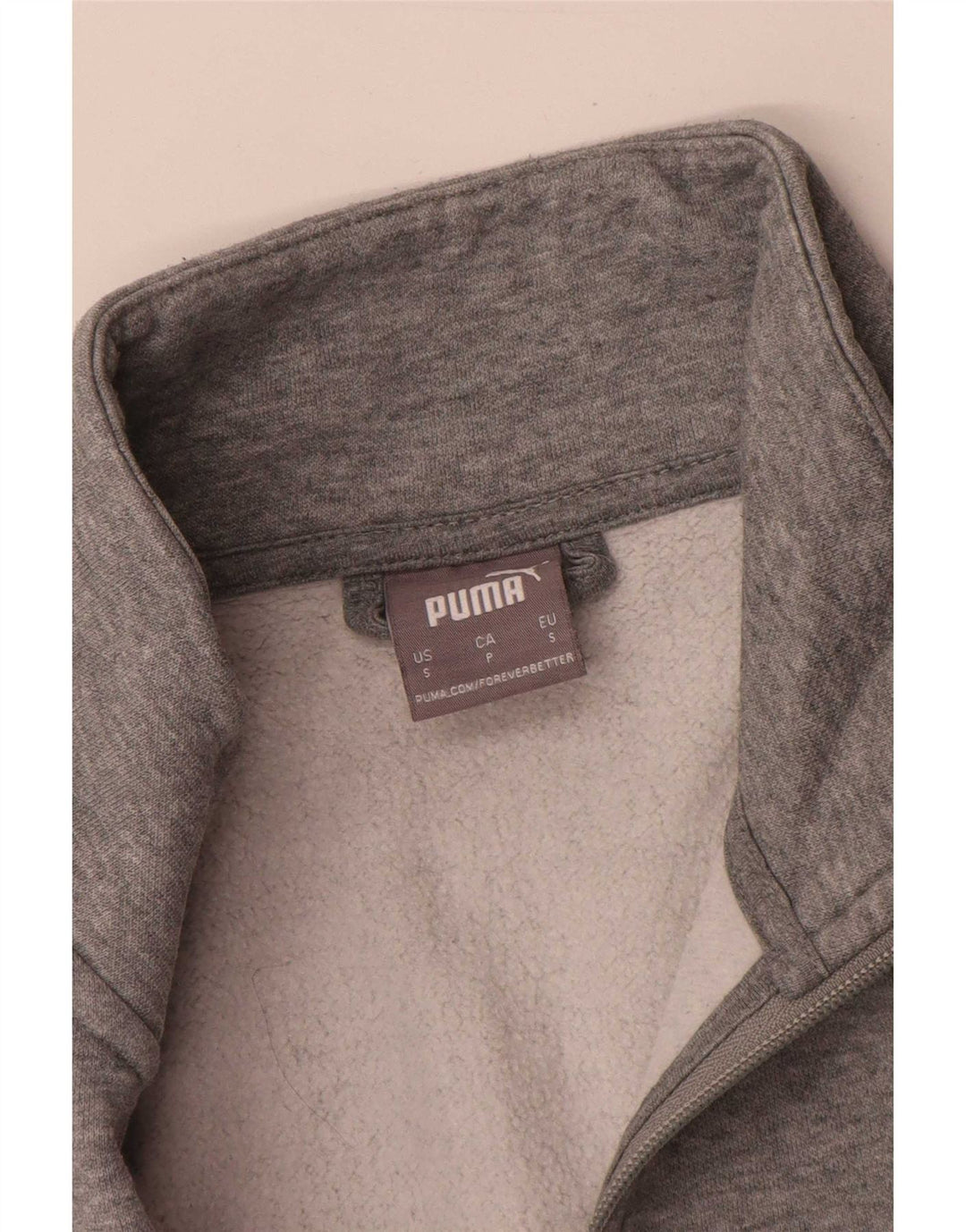 Puma Chaqueta de chándal para hombre, talla pequeña, algodón moteado gris