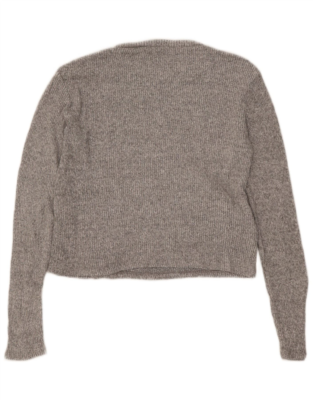 Zara Mujer Top Manga Larga UK 46 Large Viscosa Gris