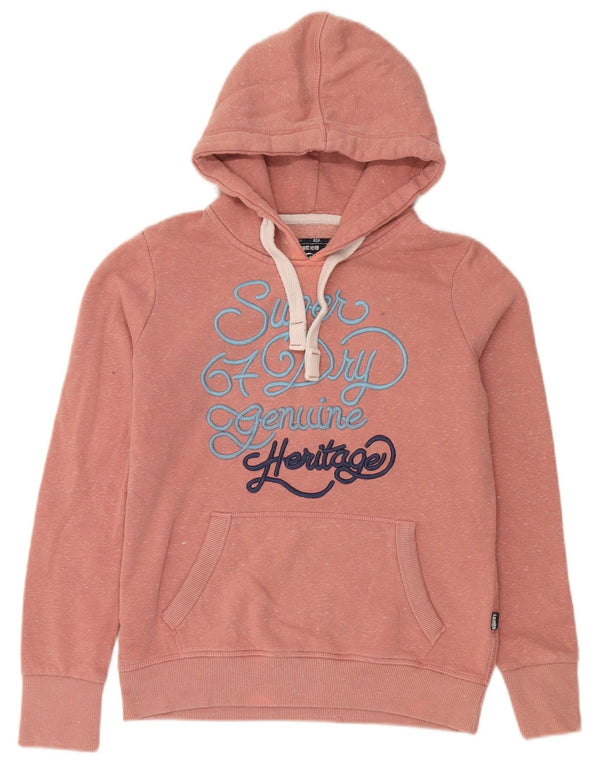 Superdry Jersey con capucha gráfica para mujer Reino Unido 40 Algodón moteado rosa medio