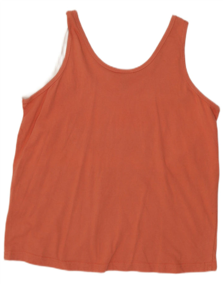 Ellesse Top sin mangas gráfico para mujer UK 40 Algodón color block naranja mediano