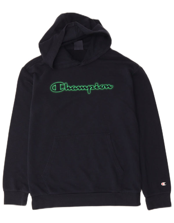 Champion Sudadera con capucha gráfica para niños 13-14 años XL Azul marino