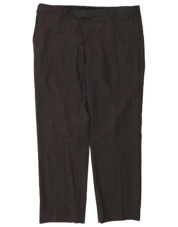 Marks & Spencer Pantalones de traje rectos Autograph para hombre W40 L31 a cuadros grises