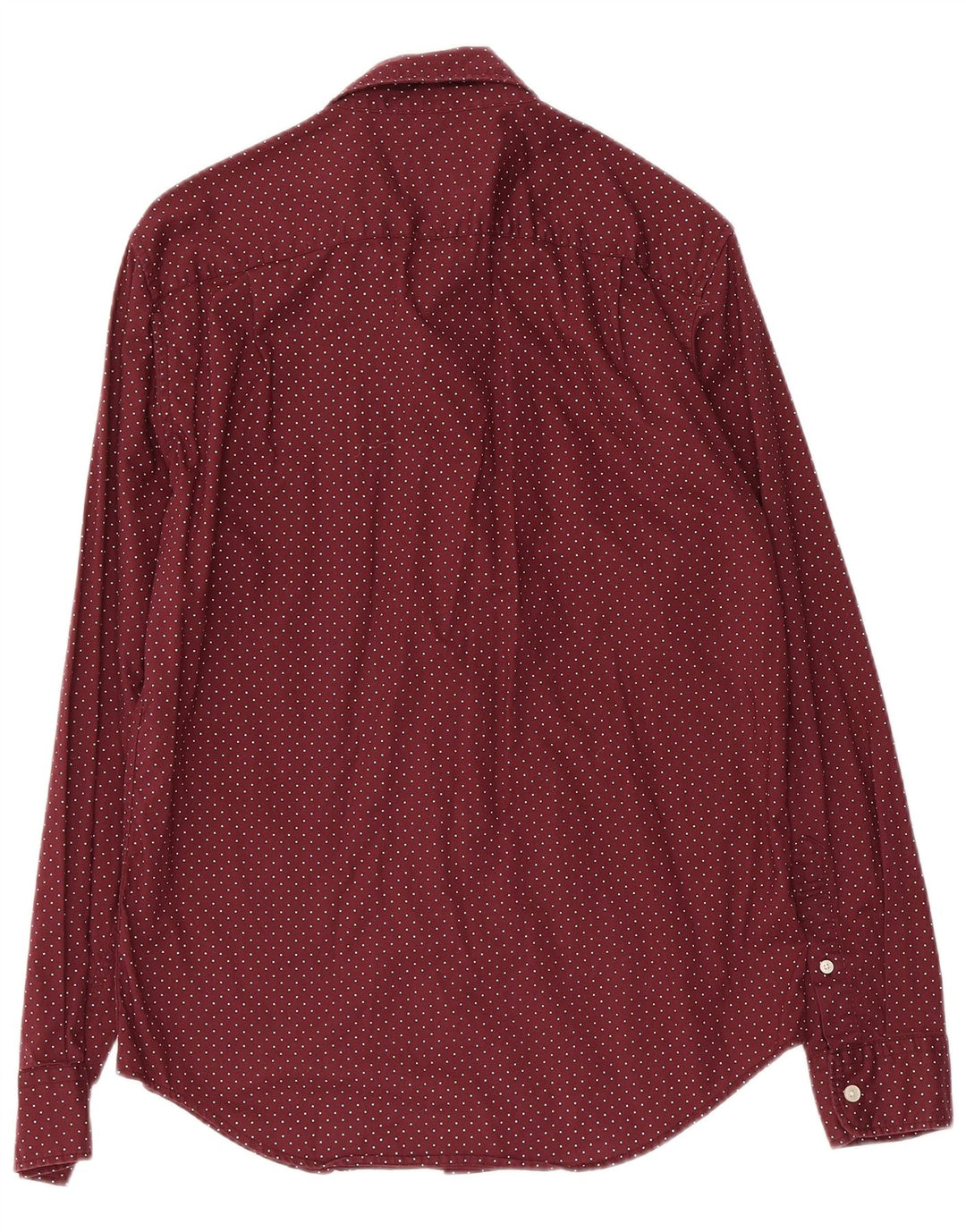 American Eagle Camisa De Hombre Pequeña De Algodón Con Manchas De Borgoña