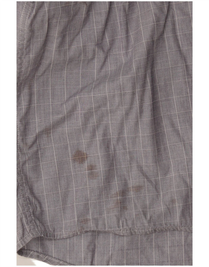 Camisa Lacoste Hombre Talla 42 Algodón Cuadros Gris Grande