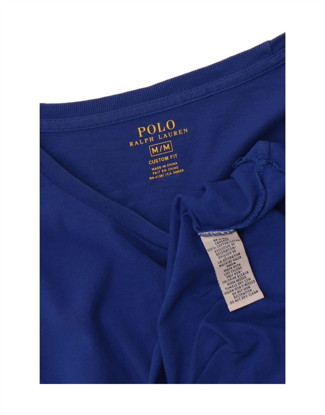 POLO RALPH LAUREN Camiseta personalizada para hombre Top Algodón azul medio