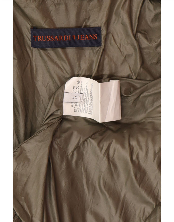 Chaqueta Biker Mujer Trussardi IT 42 Poliéster Verde Medio