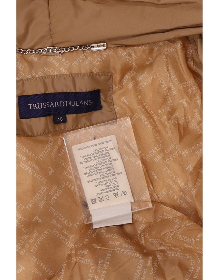 TRUSSARDI JEANS Chaqueta acolchada para mujer IT 48 XL Beige Poliéster