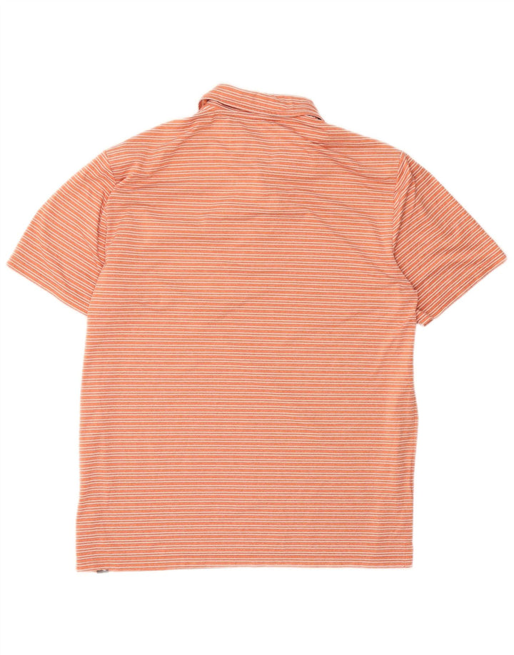 Eddie Bauer Polo para hombre Poliéster a rayas naranja medio