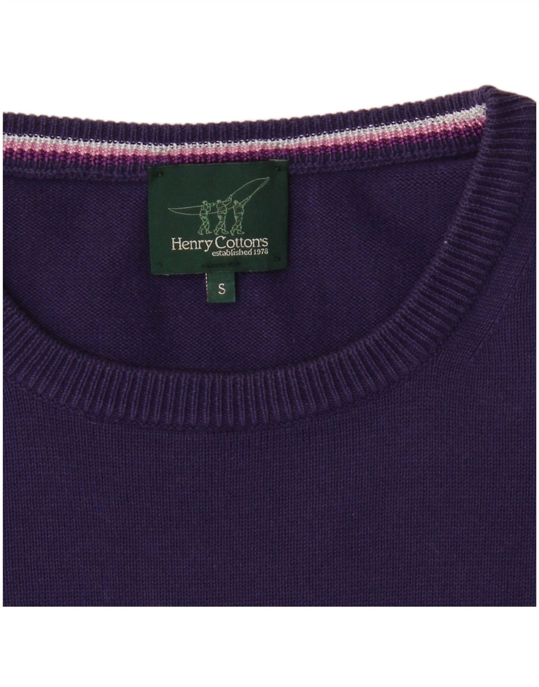 Henry Cottons - Jersey de cuello redondo para hombre, talla pequeña, color morado