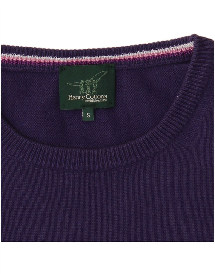 Henry Cottons - Jersey de cuello redondo para hombre, talla pequeña, color morado