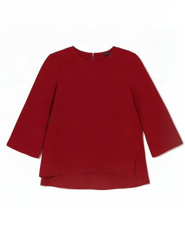 Topshop Blusa de Manga 3/4 para Mujer UK 8 Small Borgoña