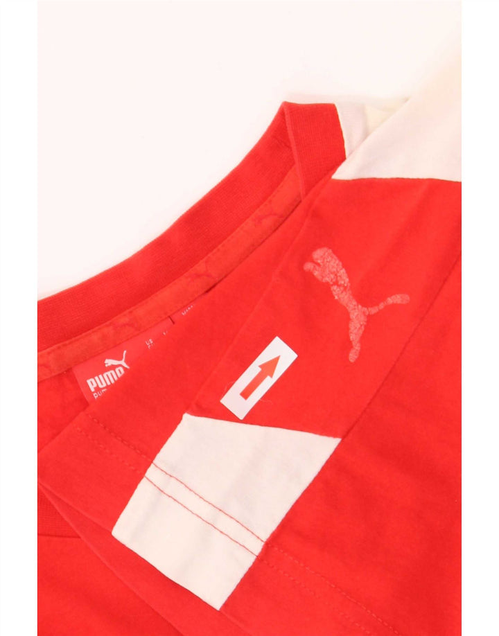 Puma Camiseta gráfica para hombre Top Medium Red Colourblock