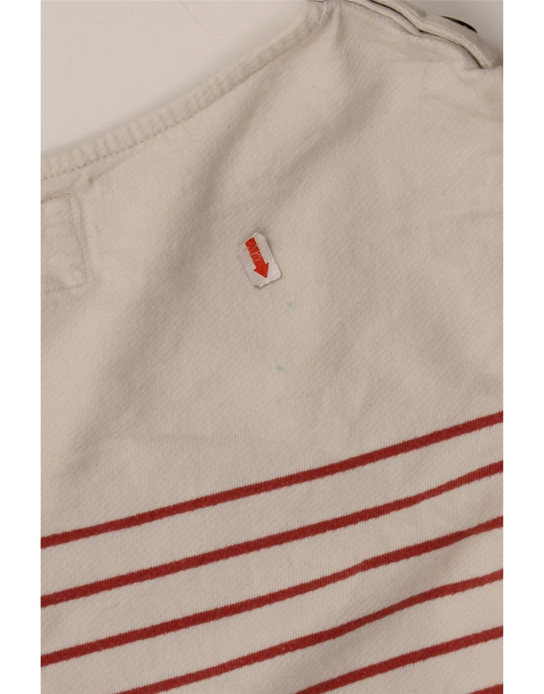 FAT FACE Top para Mujer Manga Larga UK 8 Pequeño Algodón a Rayas Blanco Roto