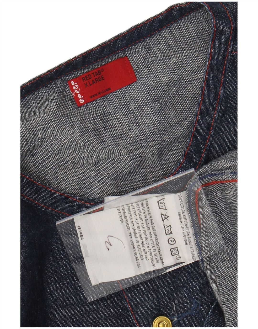 LEVI'S Camisa vaquera tipo pulóver para hombre XL Algodón azul marino