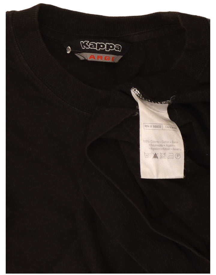 Kappa - Camiseta para hombre, talla grande, color negro, algodón