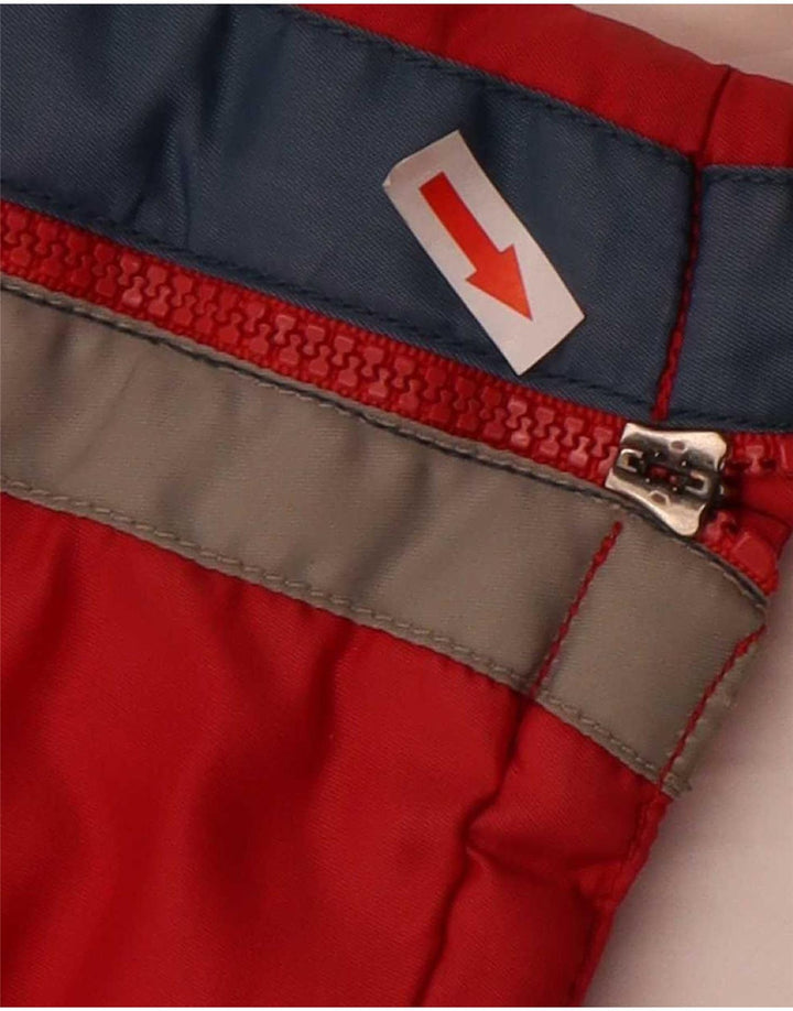 Vintage hombres bomber chaqueta Reino Unido 36 pequeño rojo colorblock poliéster