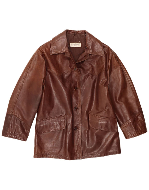 Chaqueta de cuero mujer Santacroce IT 42 Cuero marrón medio