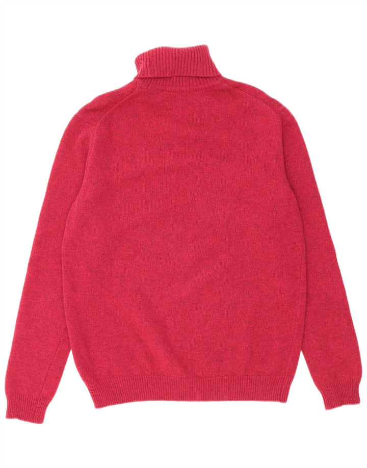 WoolOvers Suéter tipo jersey con cuello vuelto para mujer UK 46 Large Pink New Wool