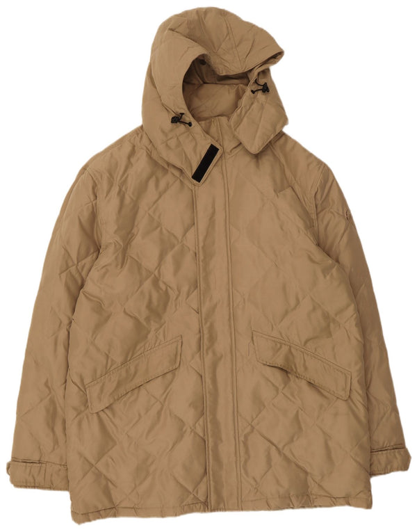 Sergio Tacchini Chaqueta acolchada con capucha para hombre UK 44 2XL Poliéster beige