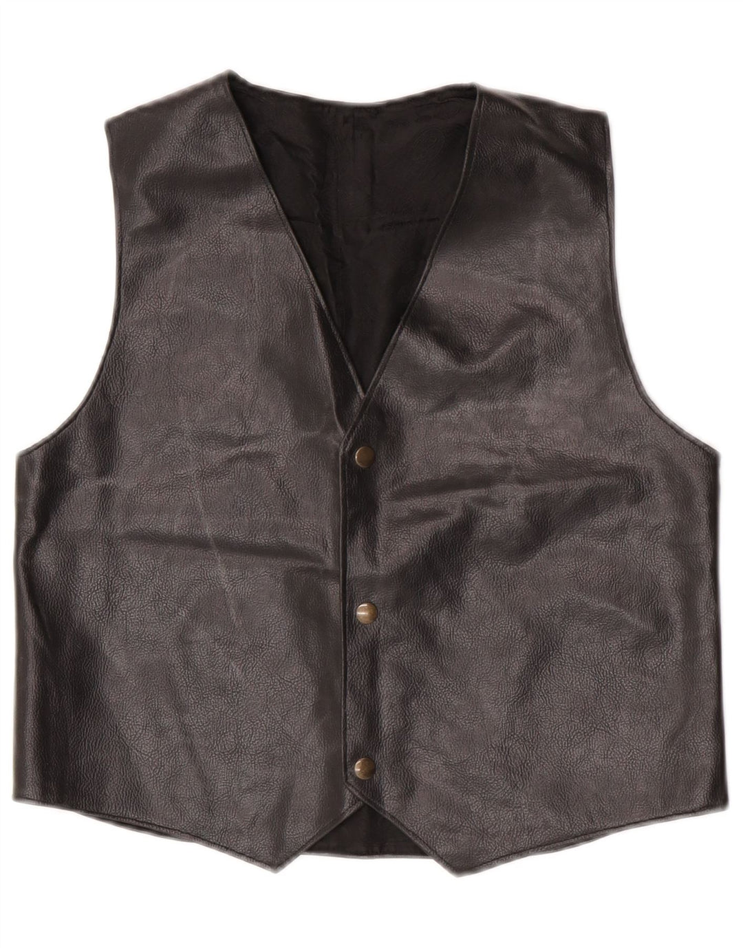 Vintage mujer cuero chaleco Reino Unido 14 medio negro