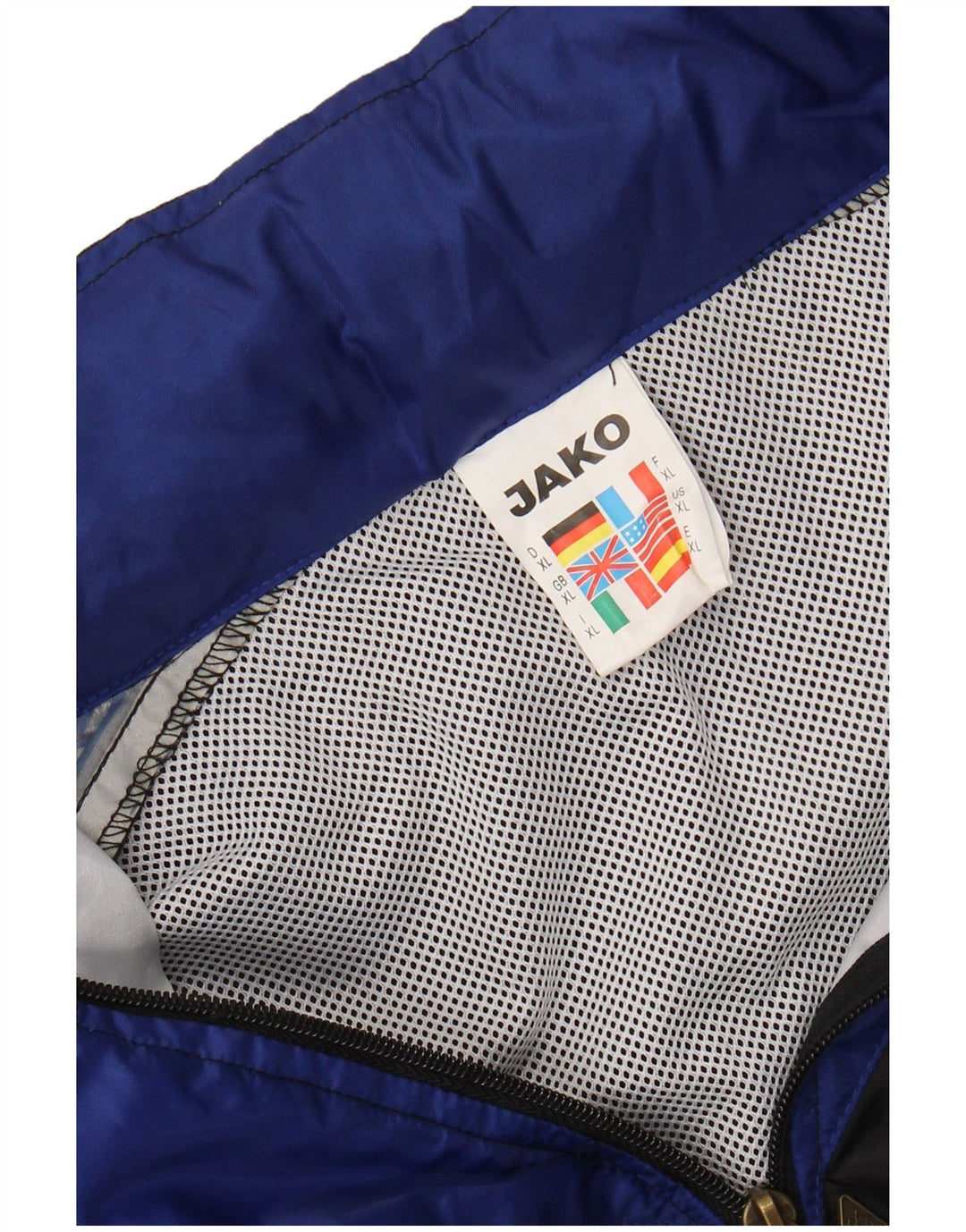 JAKO Chaqueta impermeable con capucha y gráfico para hombre UK 42 XL Nylon color block negro