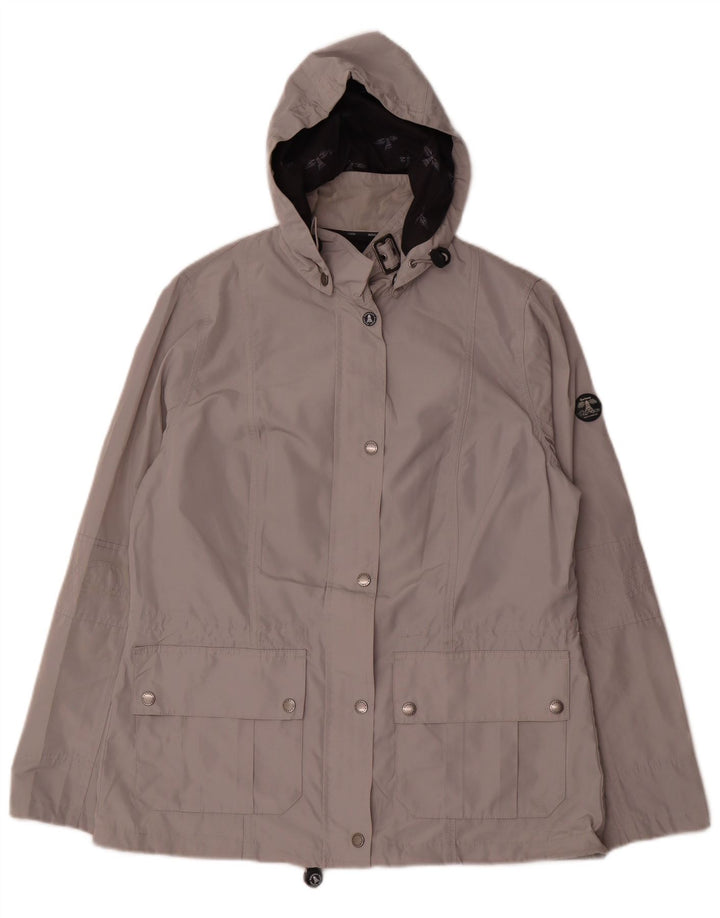 Chaqueta impermeable con capucha Barbour para mujer Reino Unido 44 Poliéster gris grande