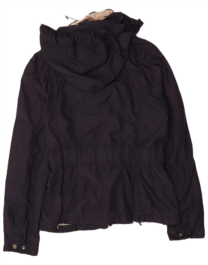 Zara Chaqueta utilitaria con capucha para mujer UK 44 Grande Poliéster azul marino