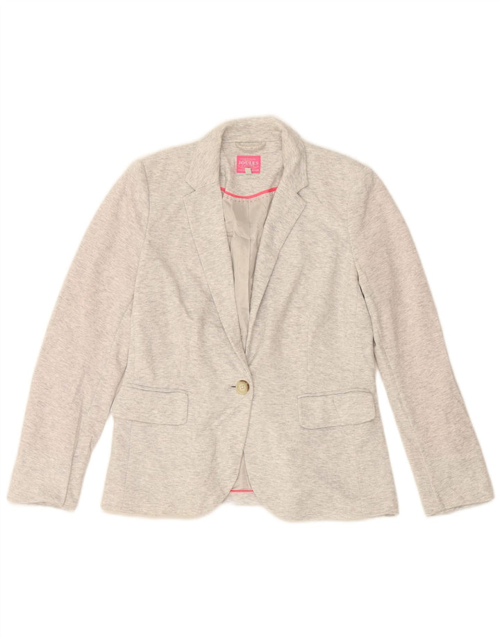 Joules Chaqueta tipo blazer con 1 botón para mujer UK 40 Small Grey Moteado Poliéster