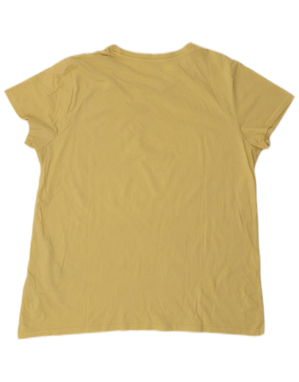 LEVI'S Camiseta gráfica para mujer Top UK 40 XL Algodón amarillo