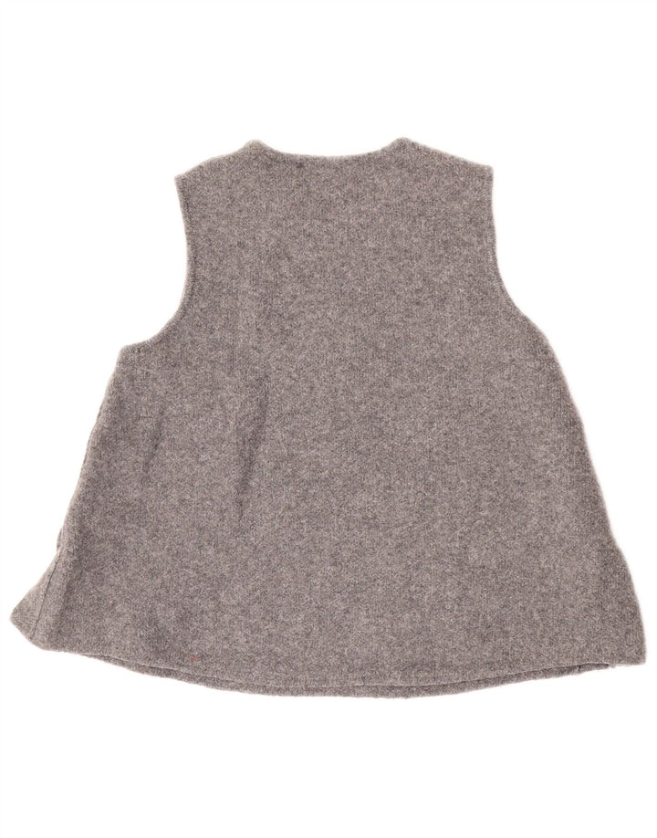 Zara Mujer Chaleco Tank Top UK 10 Small Gris Lana