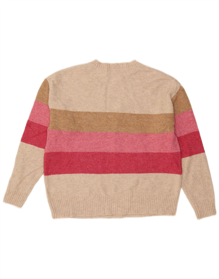 MARKS & SPENCER Suéter tipo jersey con cuello redondo para mujer UK 40 Medio Beige