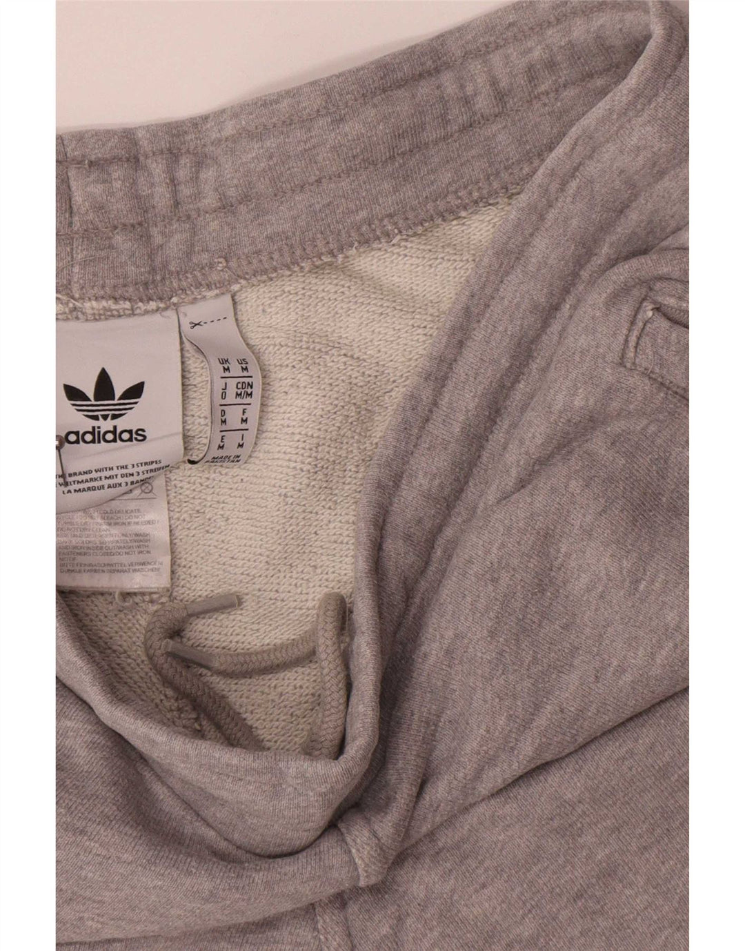 Pantalones cortos deportivos Adidas para hombre de algodón gris medio