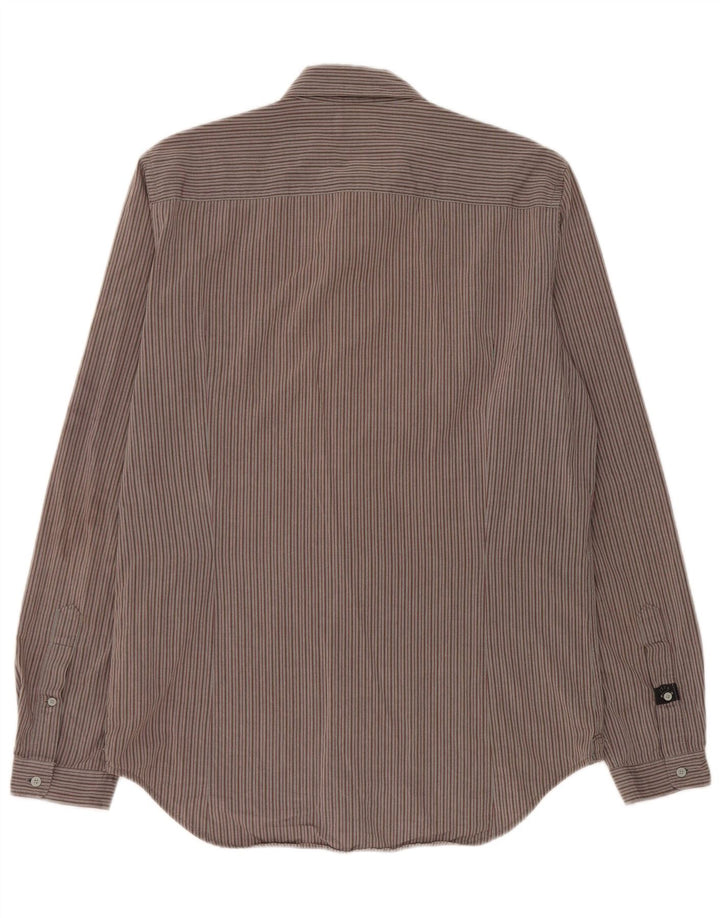 Camisa Diesel Hombre Grande Algodón A Rayas Gris