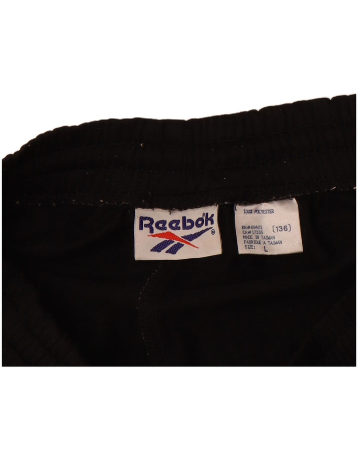 Reebok - Pantalón de chándal para hombre, talla grande, poliéster negro