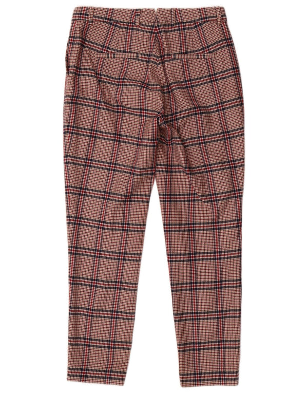 Gant Pantalones de traje ajustados para mujer UK 12 Medium W30 L28 Lana de pata de gallo roja