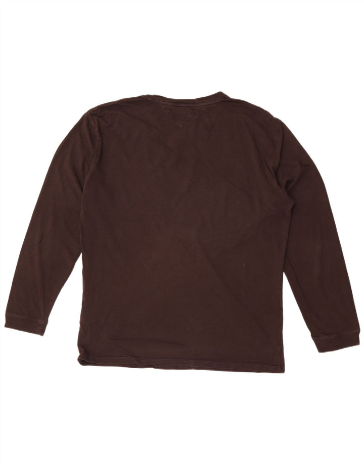 Tommy Hilfiger Hombres Top Manga Larga Grande Marrón