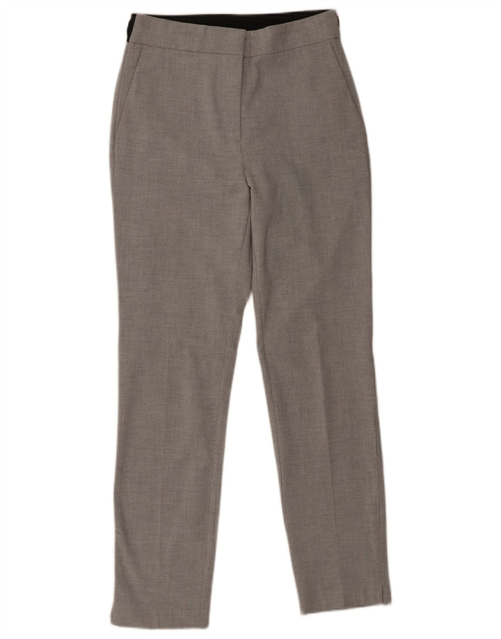 Zara Mujer Pantalón Chino Slim Small W26 L27 Poliéster Gris