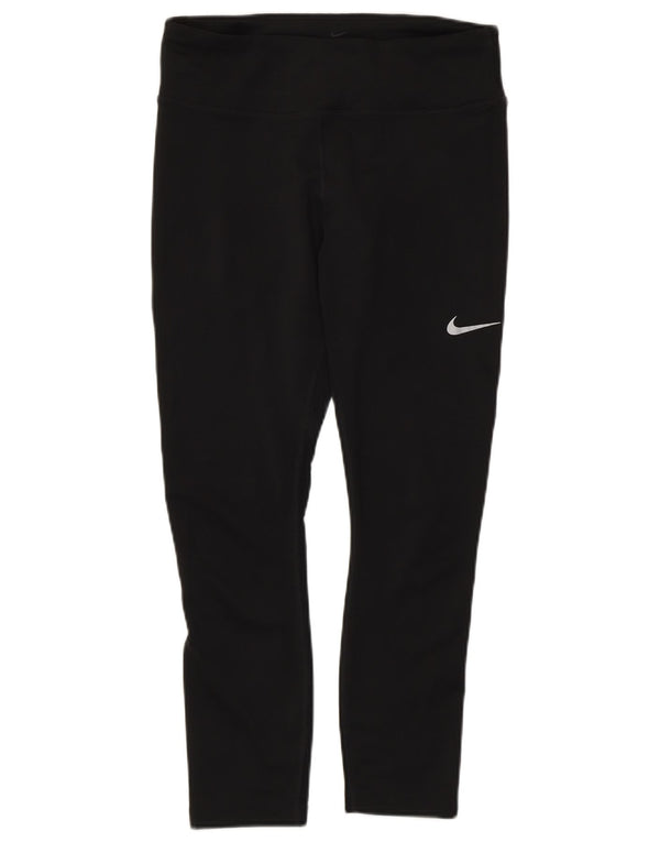 Nike Leggings cortos Dri Fit para mujer UK 12 Mediano Negro Poliéster