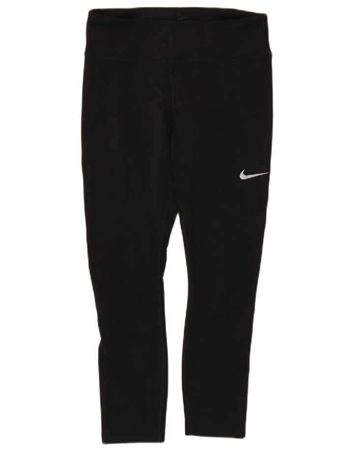 Nike Leggings cortos Dri Fit para mujer UK 12 Mediano Negro Poliéster