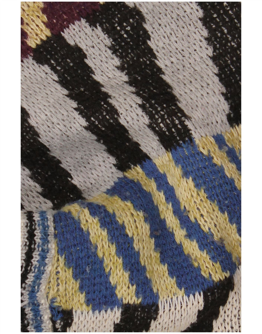 Vintage hombres Cardigan suéter grande multicolor rayas