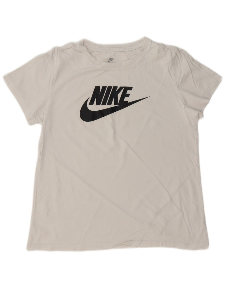 Nike - Camiseta gráfica para mujer, talla 40, talla grande, algodón blanco