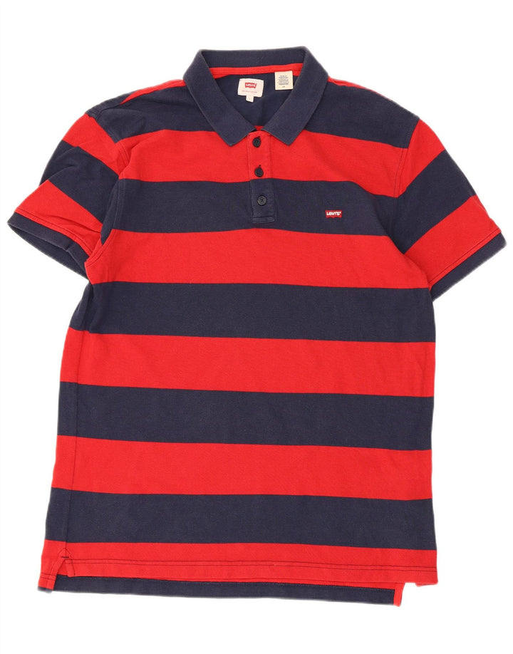 Levi's Polo De Rugby Para Hombre De Algodón A Rayas Rojas Grande