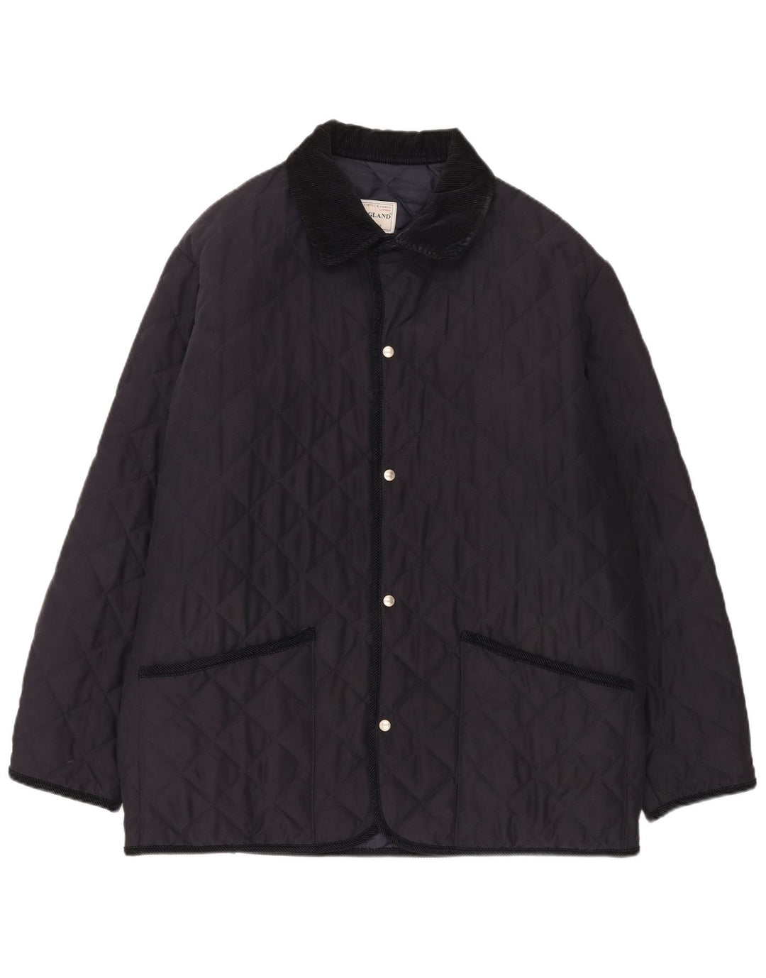 Chaqueta acolchada para hombre Old England UK 42 XL Poliéster azul marino