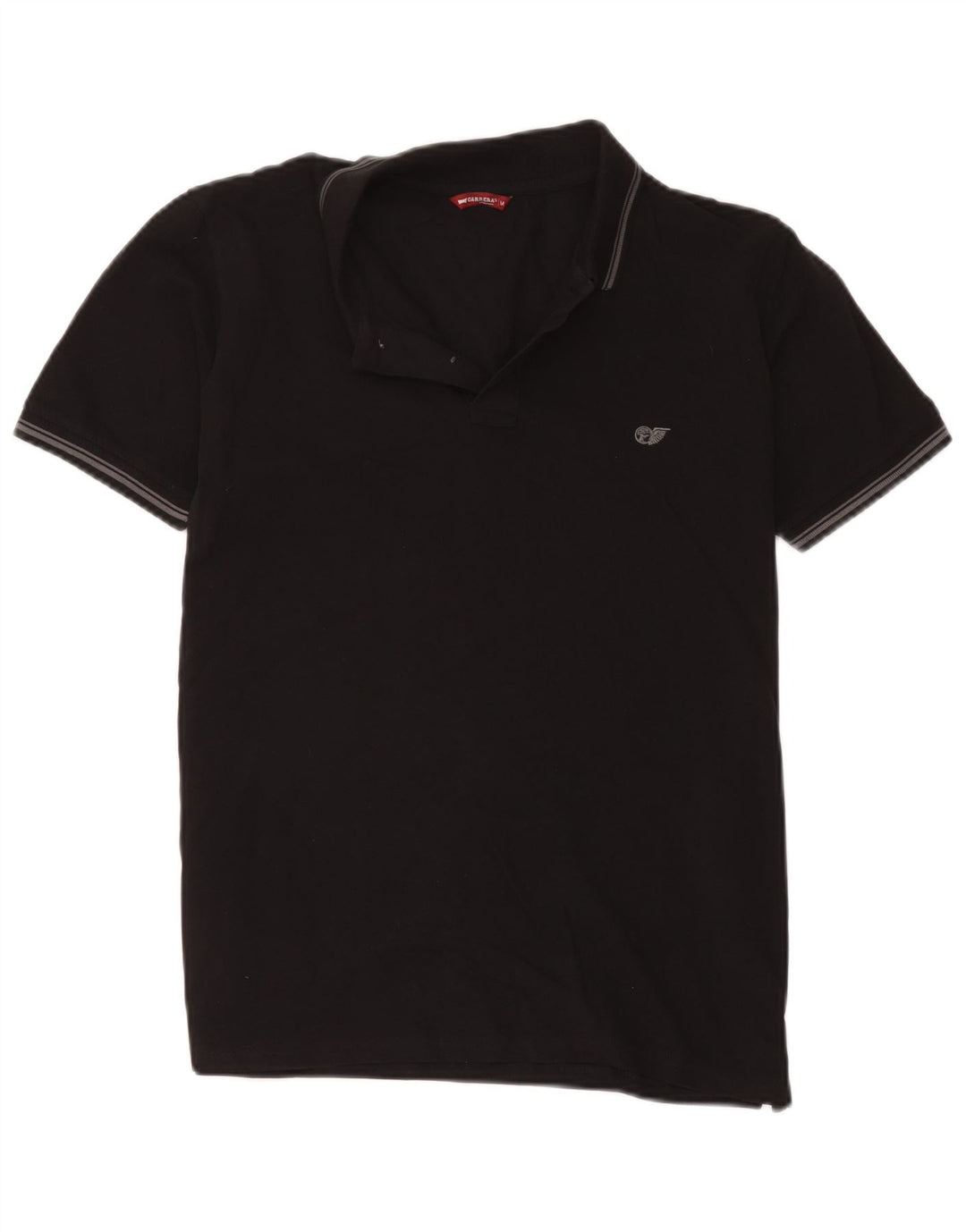 Polo Carrera Hombre Algodón Negro Mediano